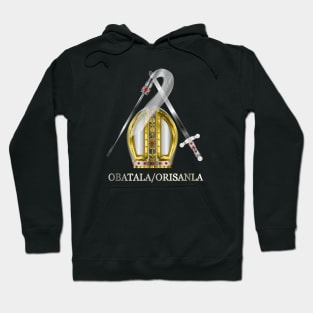 Orisha Obatala Papal Hat Silver Sword and Whisk Hoodie